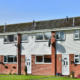 A row of social housing homes