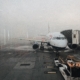 Plane in mist