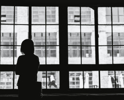 Someone staring out of a window