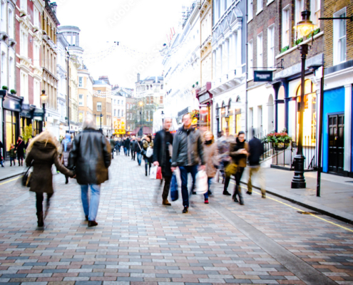 People walking trhough a shopping centre