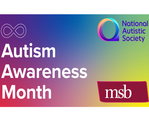 Autism Awareness Month with National Ausistic Society and MSB Logos