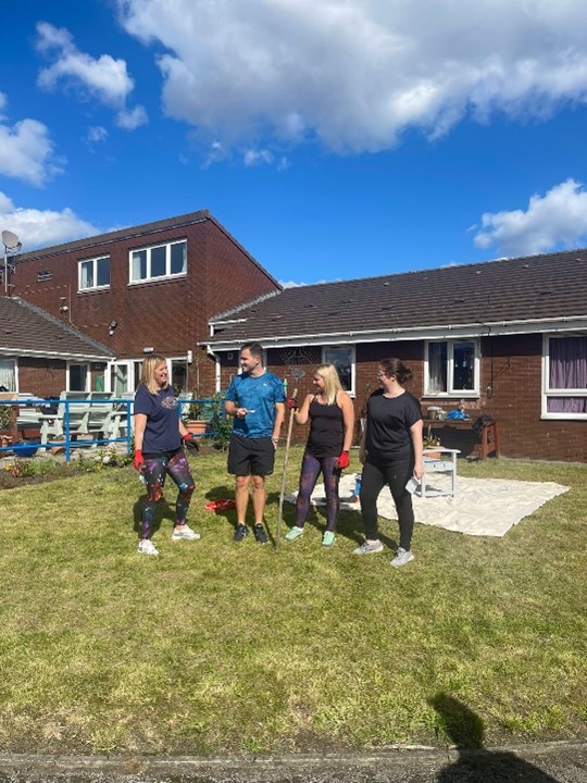 garden-clean-up-1 Louise Murphy, Thomas Stockton, Amy Tagoe, and Rachael Payne