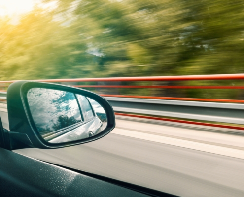 A car's side mirror