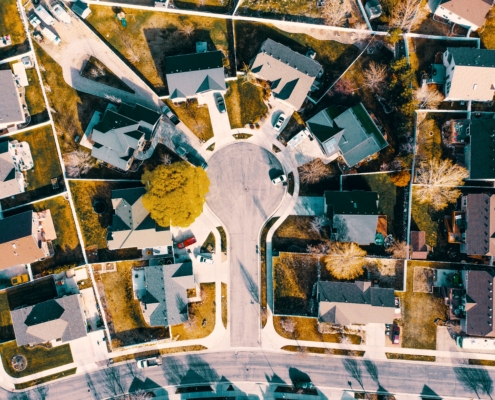 A birds eye of an estate