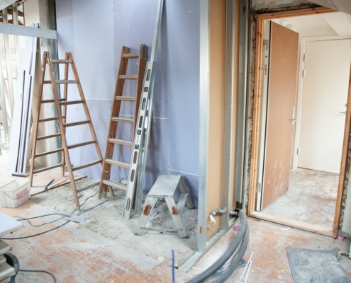 A house being repaired