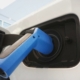 An electric car charging port
