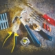Repair tools - hammer, screwdriver, plyers